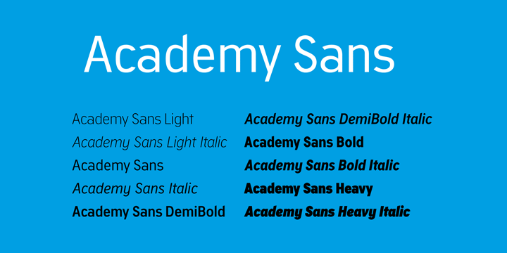Przykład czcionki Academy Sans