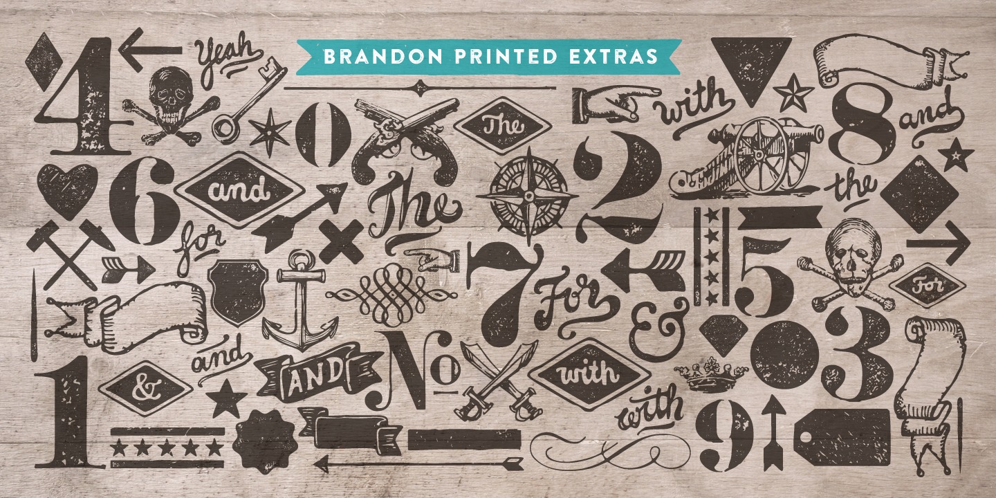 Przykład czcionki Brandon Printed Shadow