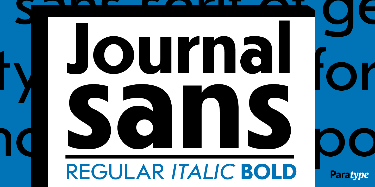 Przykład czcionki Journal Sans