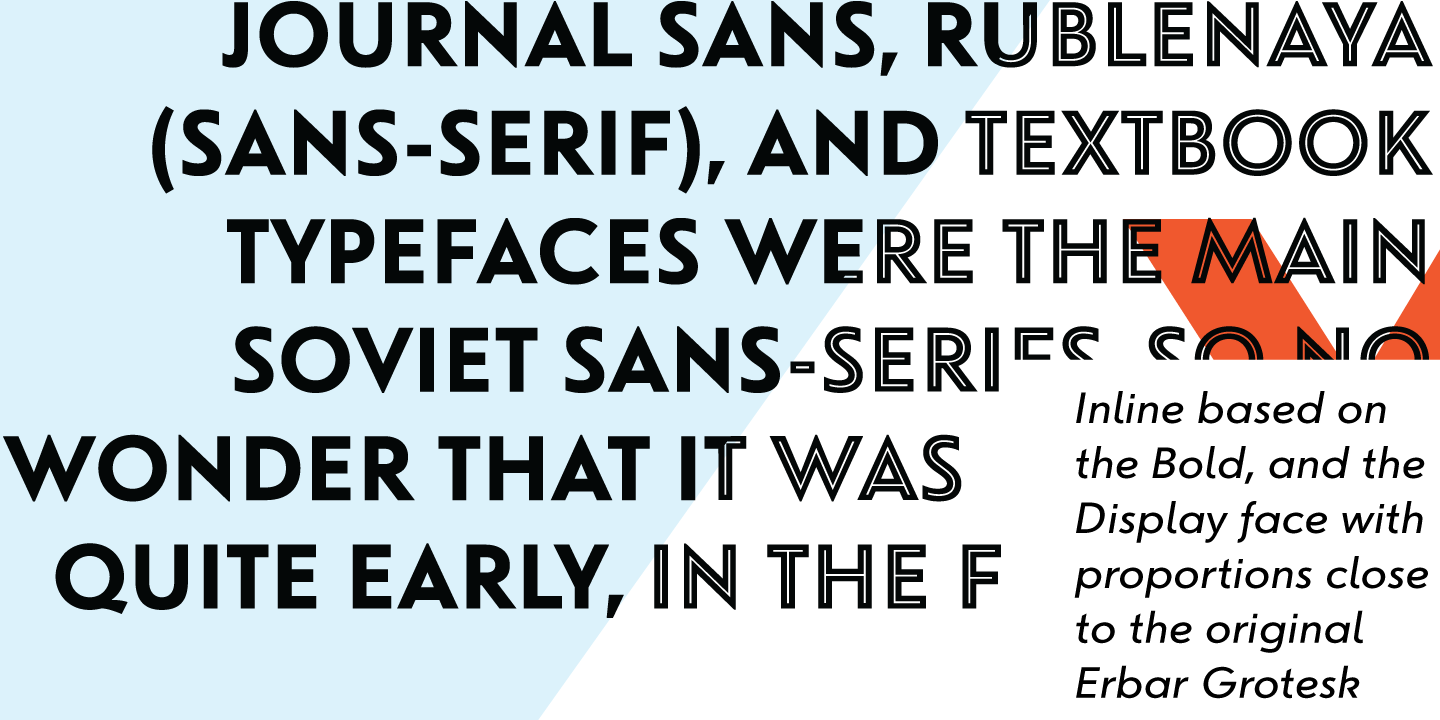 Przykład czcionki Journal Sans New Inline