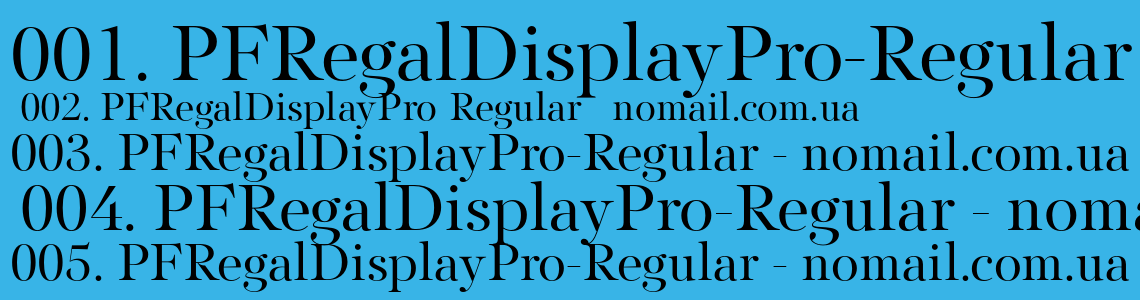 Przykład czcionki PF Regal Display Pro