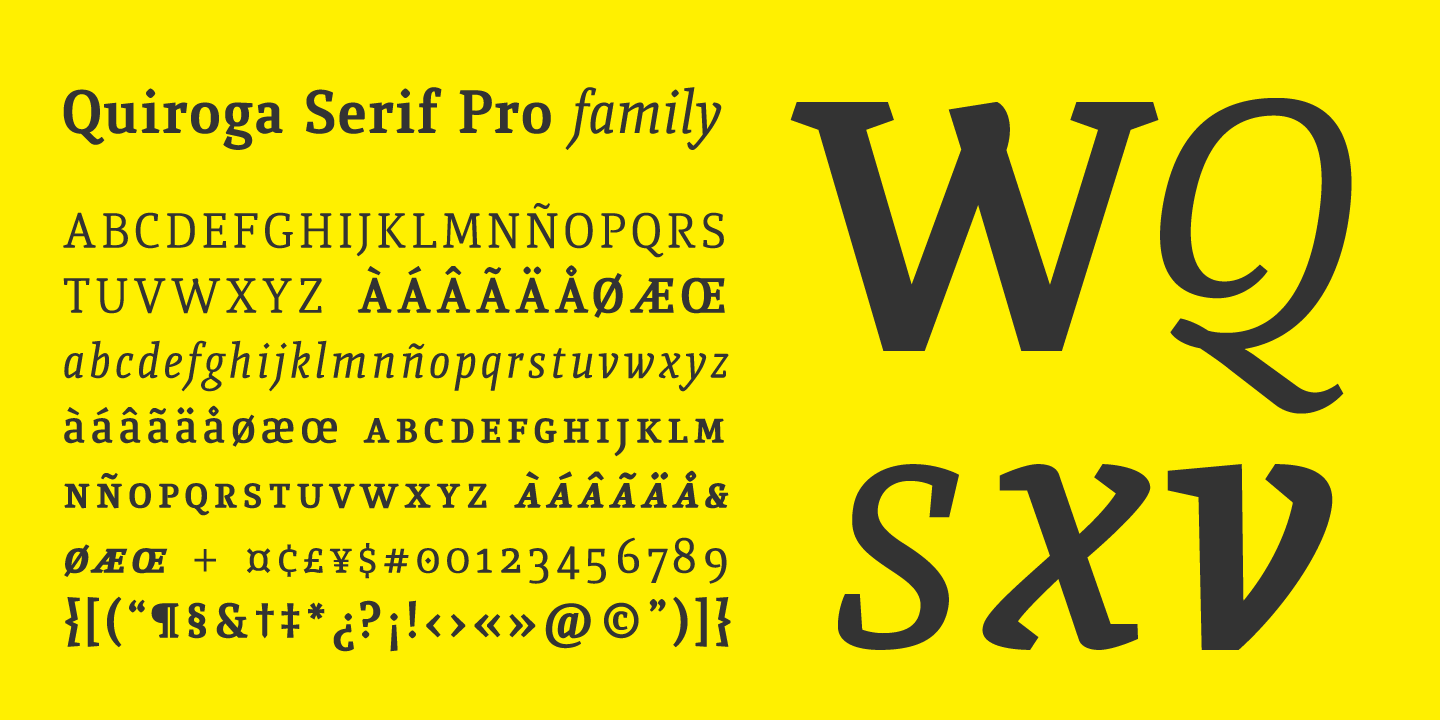 Przykład czcionki Quiroga Serif Pro Regular