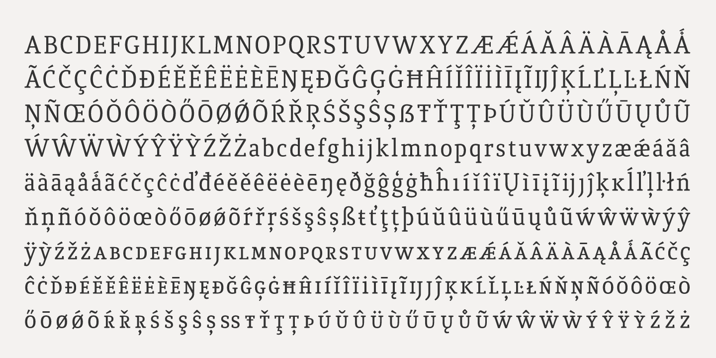 Przykład czcionki Quiroga Serif Pro Regular