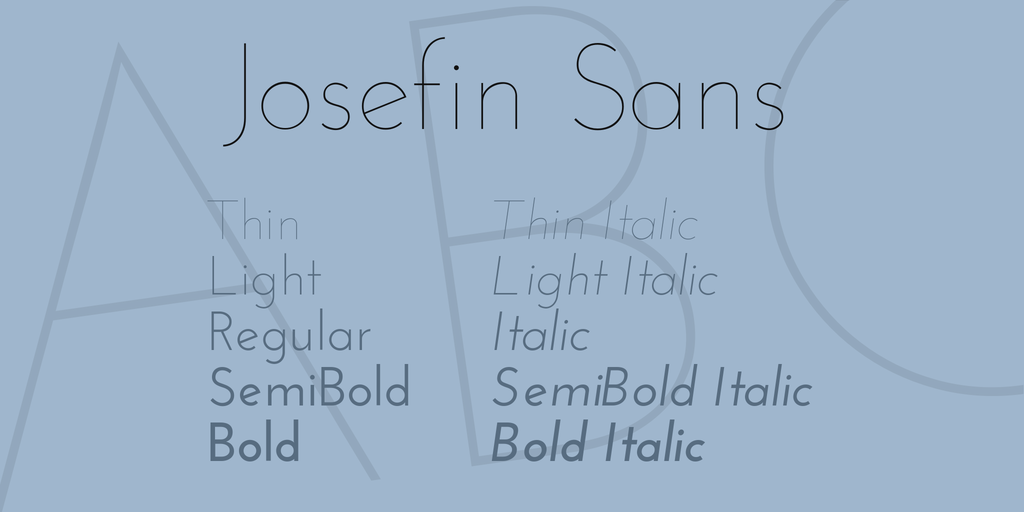 Przykład czcionki Josefin Sans