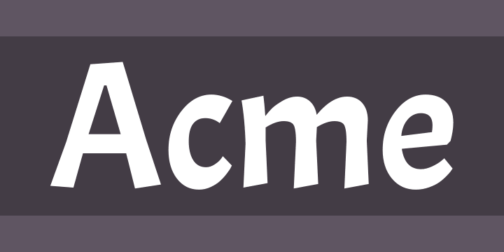 Przykład czcionki Acme