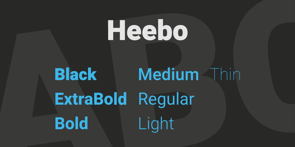 Przykład czcionki Heebo