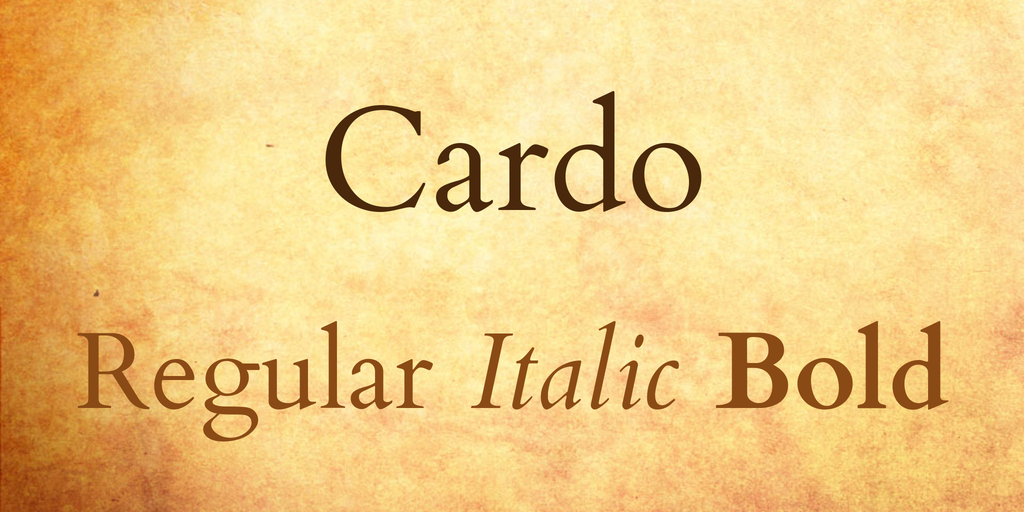 Przykład czcionki Cardo Regular