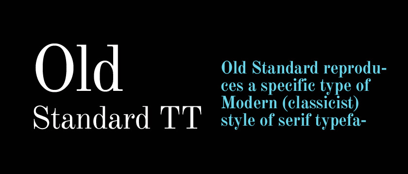 Przykład czcionki Old Standard TT