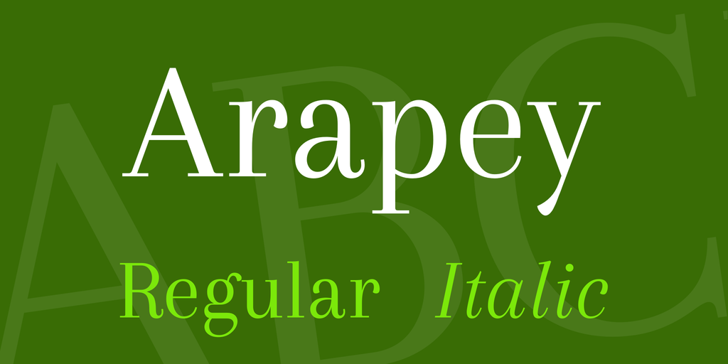 Przykład czcionki Arapey Italic