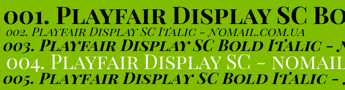 Przykład czcionki Playfair Display SC