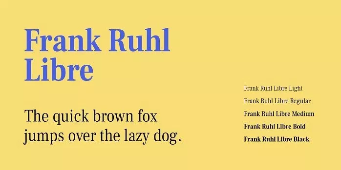 Przykład czcionki Frank Ruhl Libre