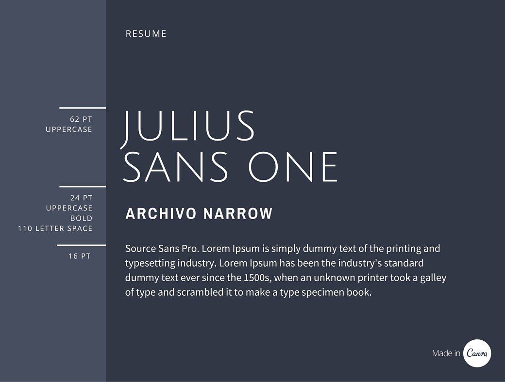 Przykład czcionki Julius Sans One