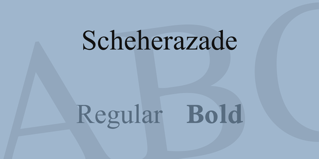 Przykład czcionki Scheherazade