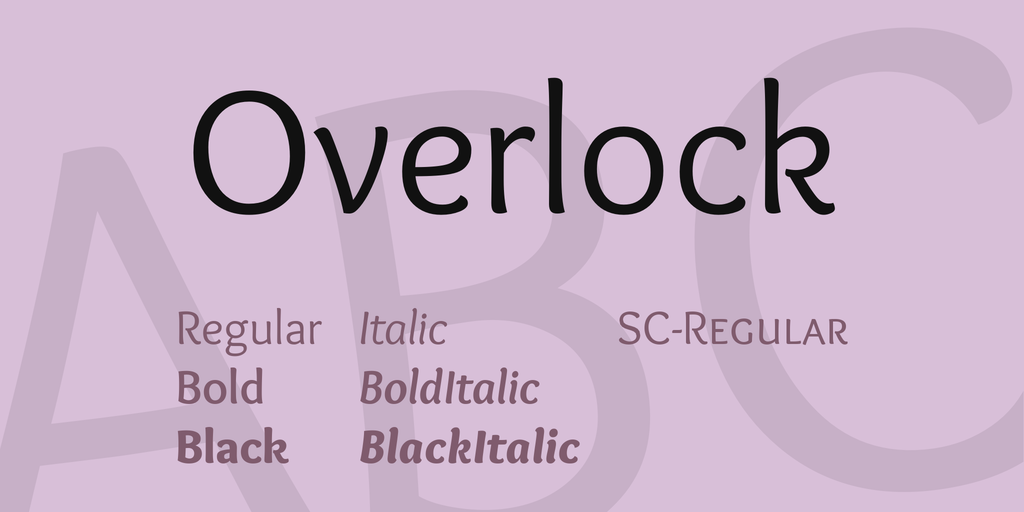 Przykład czcionki Overlock
