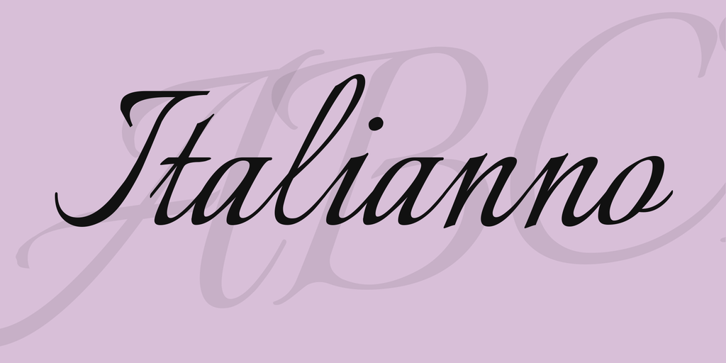 Przykład czcionki Italianno