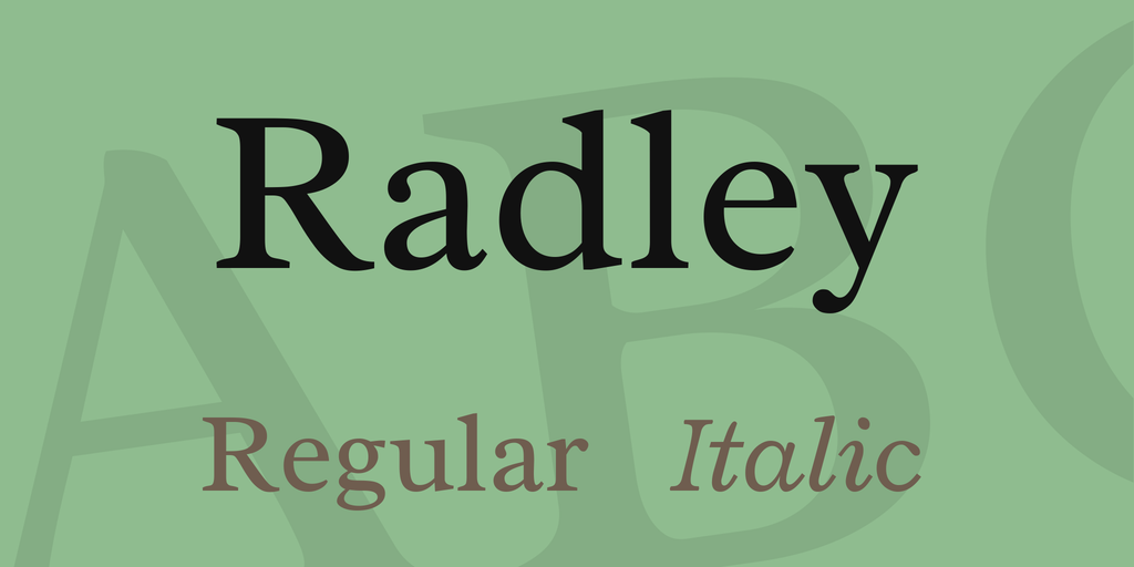 Przykład czcionki Radley