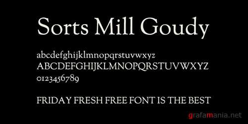 Przykład czcionki Sorts Mill Goudy Italic