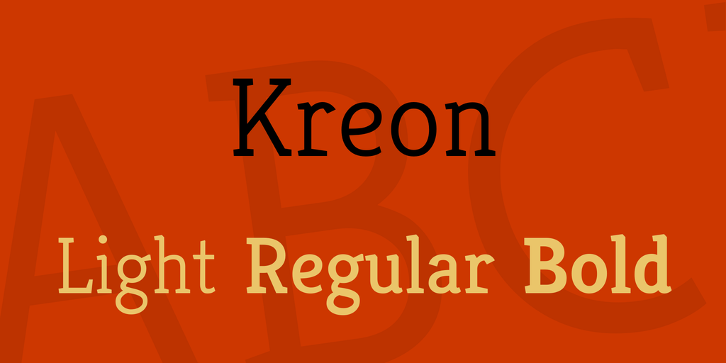Przykład czcionki Kreon Light