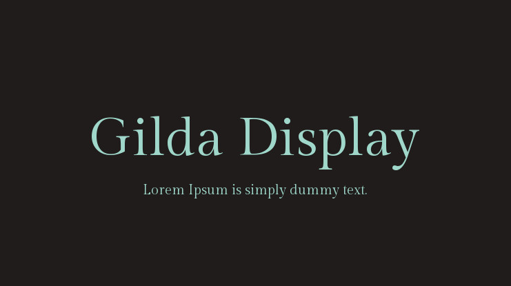Przykład czcionki Gilda Display Regular