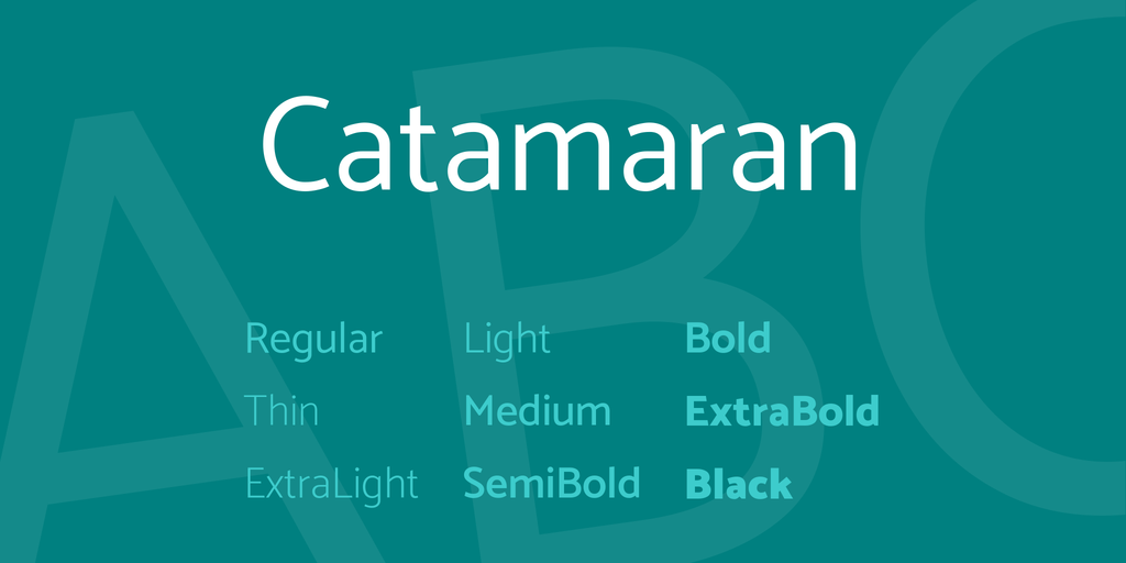 Przykład czcionki Catamaran Thin