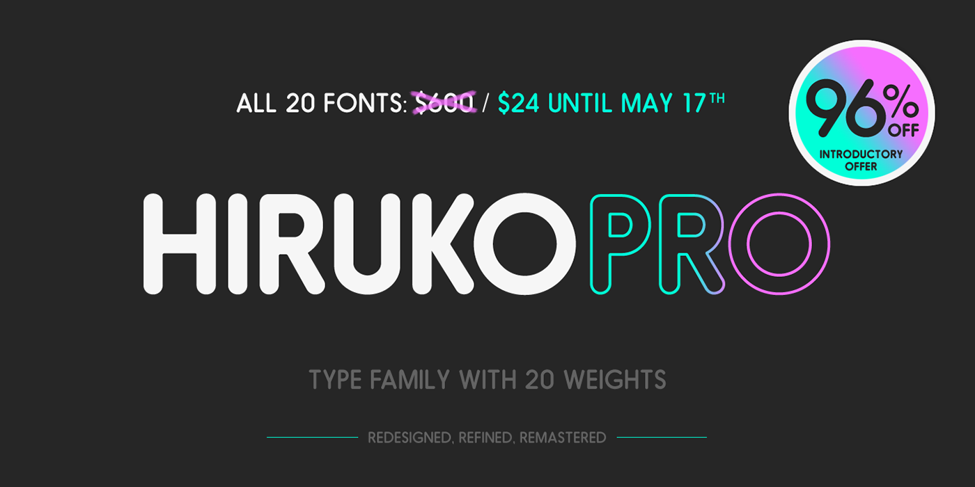 Przykład czcionki Hiruko Pro Pro Black