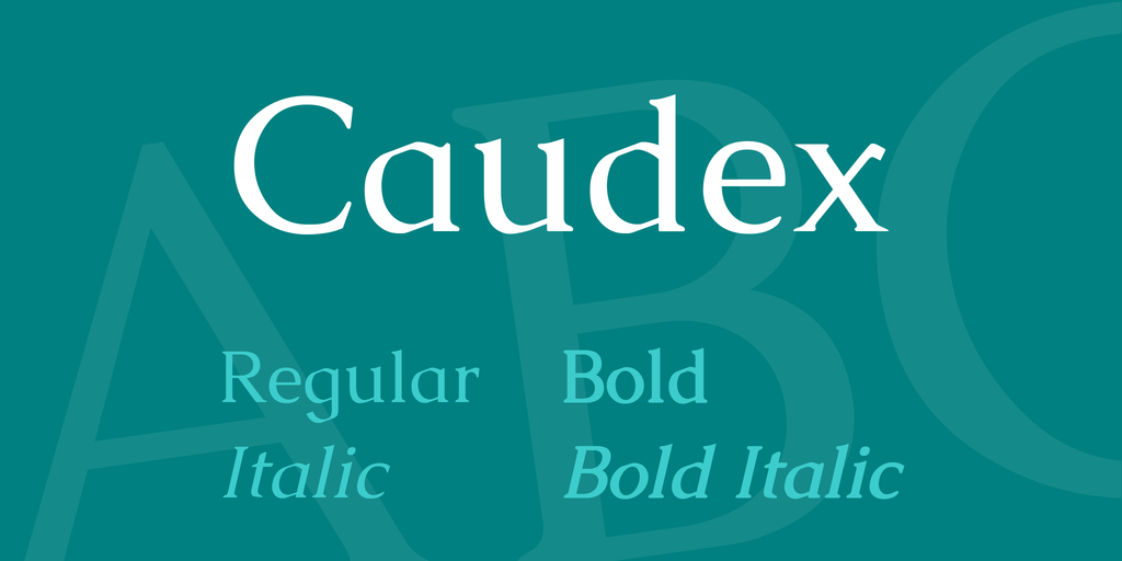 Przykład czcionki Caudex Italic