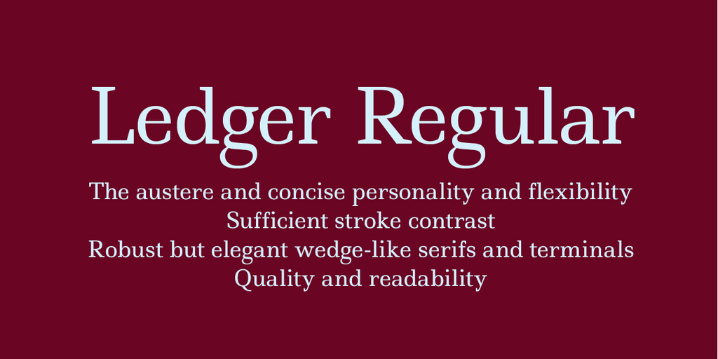 Przykład czcionki Ledger Regular