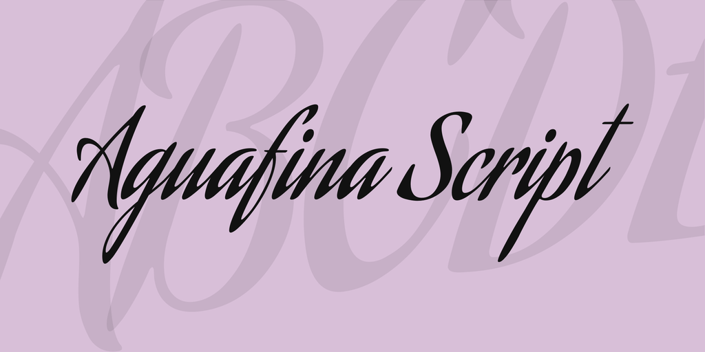 Przykład czcionki Aguafina Script