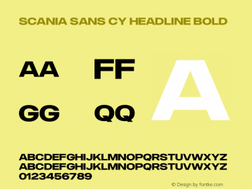 Przykład czcionki Scania Sans CY  Headline Regular