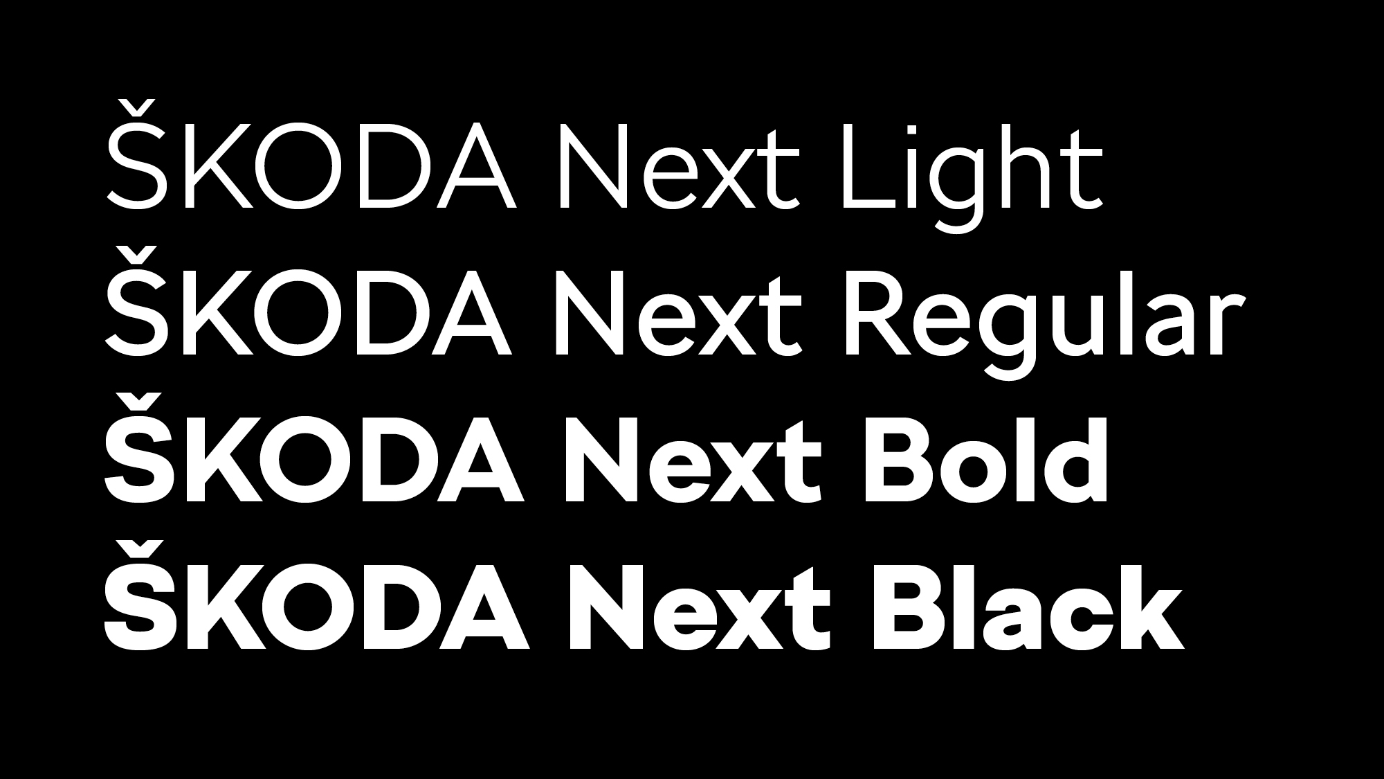 Przykład czcionki SKODA Next  Light Italic