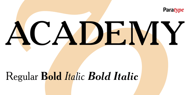 Przykład czcionki Academy Serif 