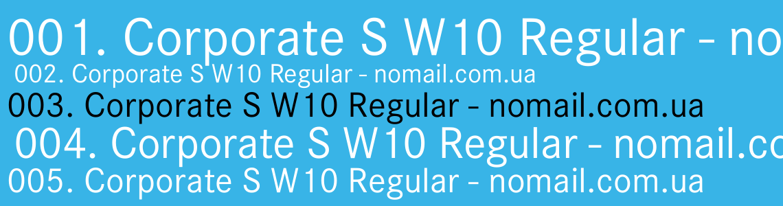 Przykład czcionki Corporate S SW10 Bold