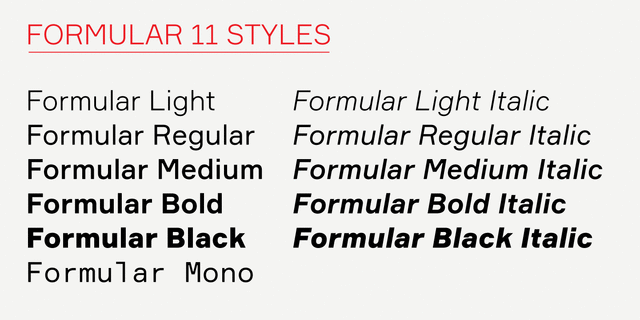 Przykład czcionki Formular Black Italic