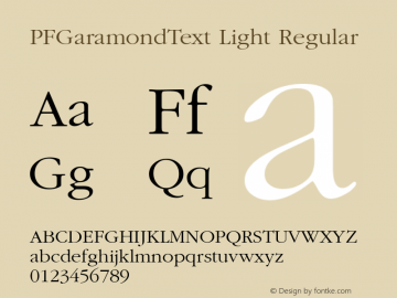 Przykład czcionki PF Garamond Text Italic