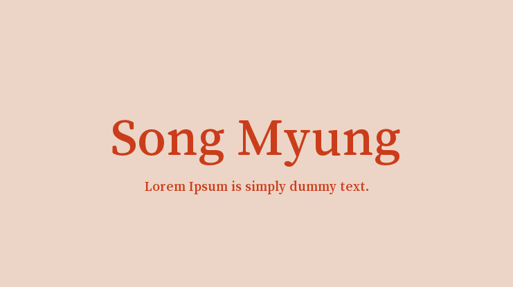 Przykład czcionki Song Myung