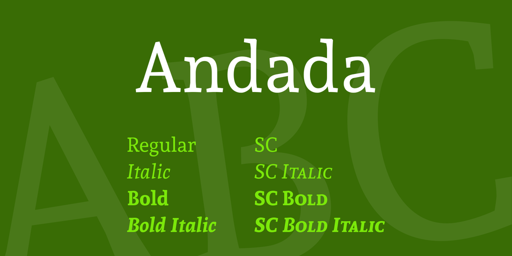 Przykład czcionki Andada