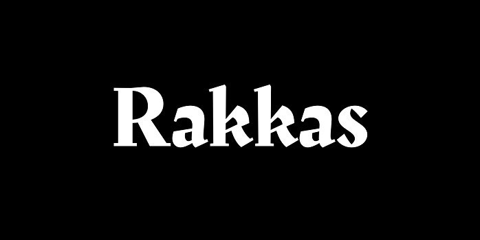 Przykład czcionki Rakkas Regular