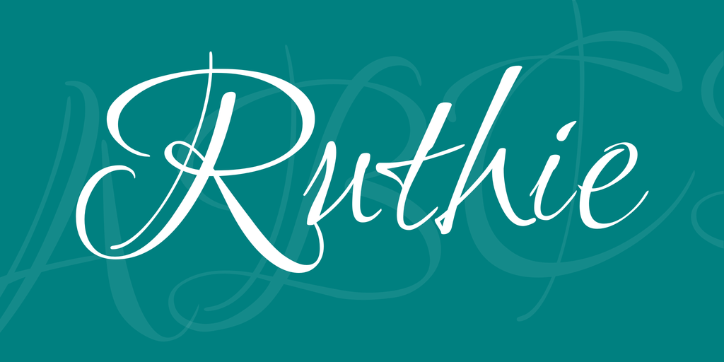 Przykład czcionki Ruthie Regular