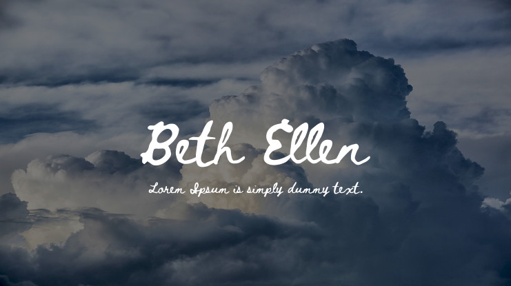 Przykład czcionki Beth Ellen Regular