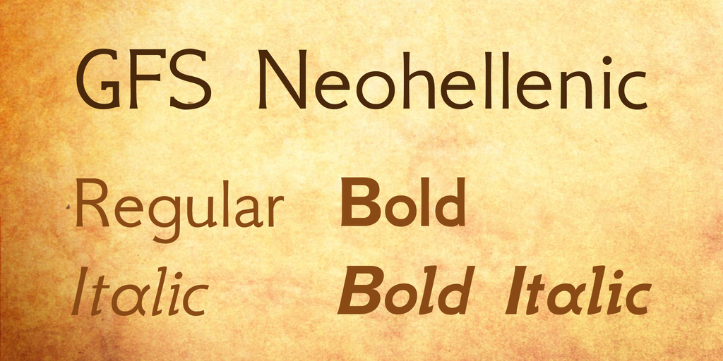 Przykład czcionki GFS Neohellenic Bold Italic