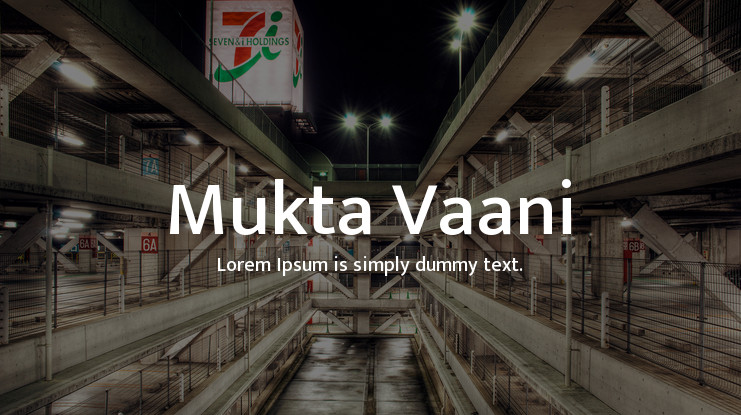 Przykład czcionki Mukta Vaani Light