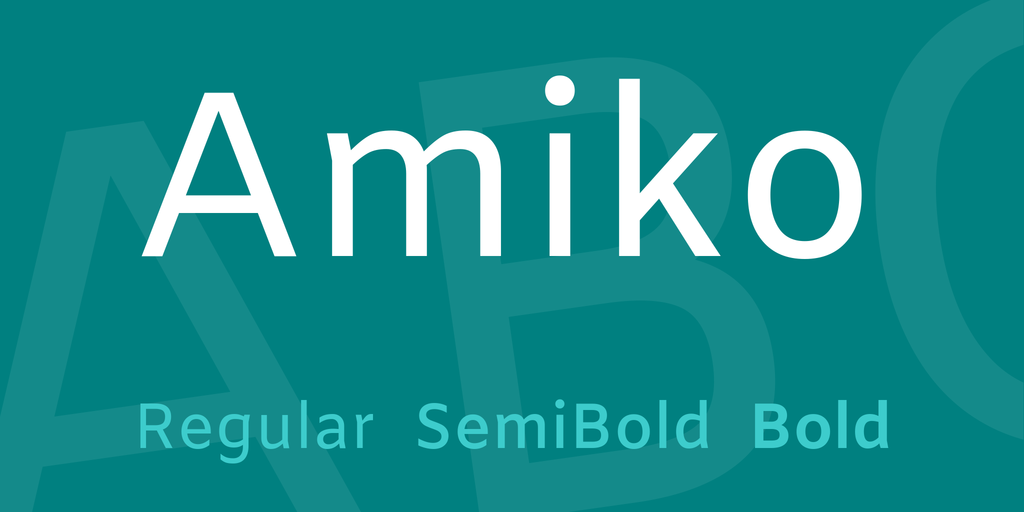 Przykład czcionki Amiko