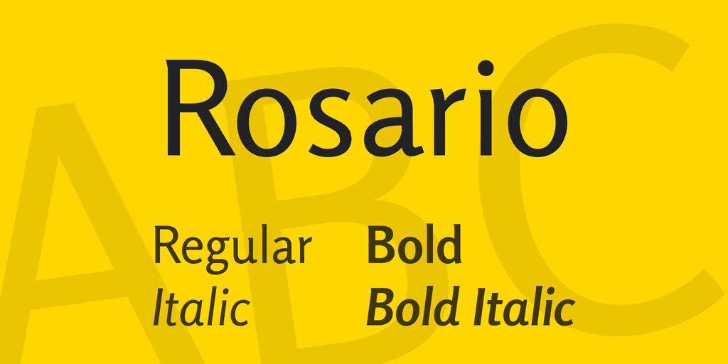 Przykład czcionki Rosario Bold