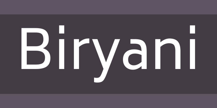 Przykład czcionki Biryani