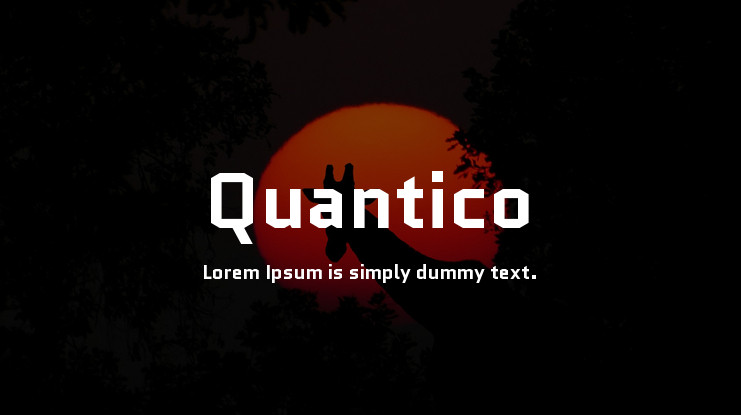 Przykład czcionki Quantico Regular