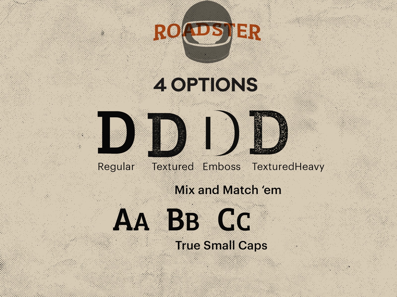 Przykład czcionki Roadster Emboss Regular