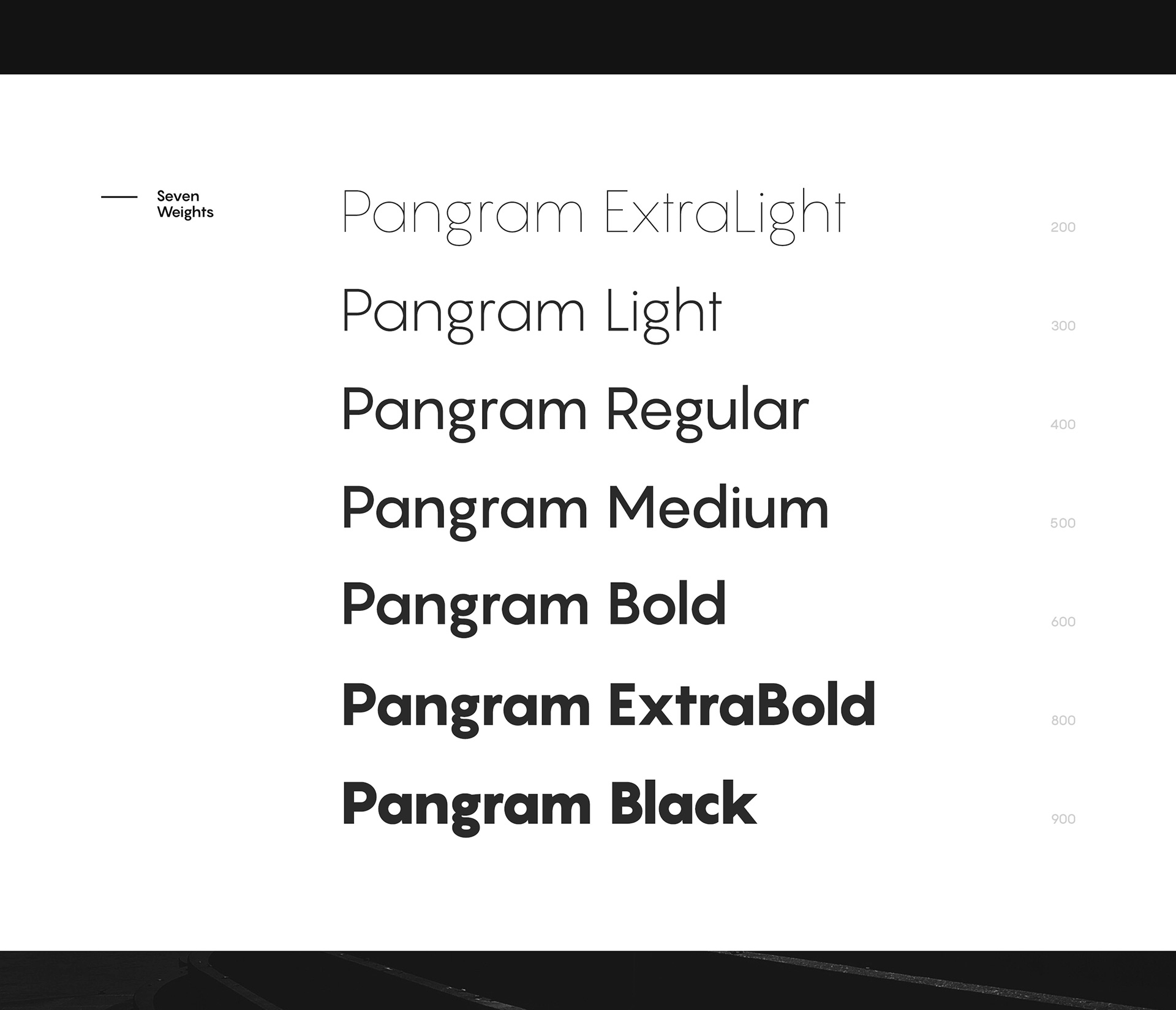 Przykład czcionki Pangram Extra Light