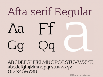 Przykład czcionki Afta Serif Italic