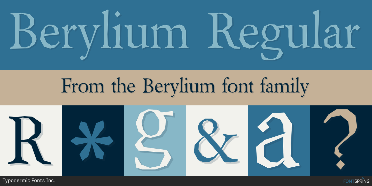 Przykład czcionki Berylium Italic