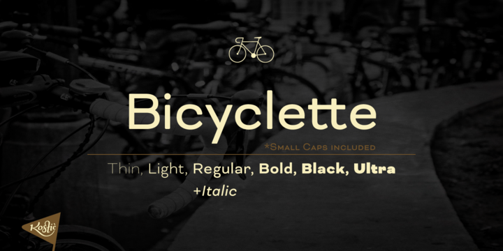 Przykład czcionki Bicyclette Light
